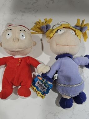 Mattel Rugrats Plush Duo - Red & Purple Holiday Set
